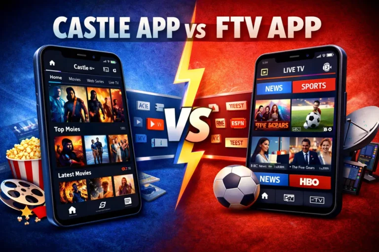 Castle App vs FTV App comparison showing streaming apps for movies and live TV