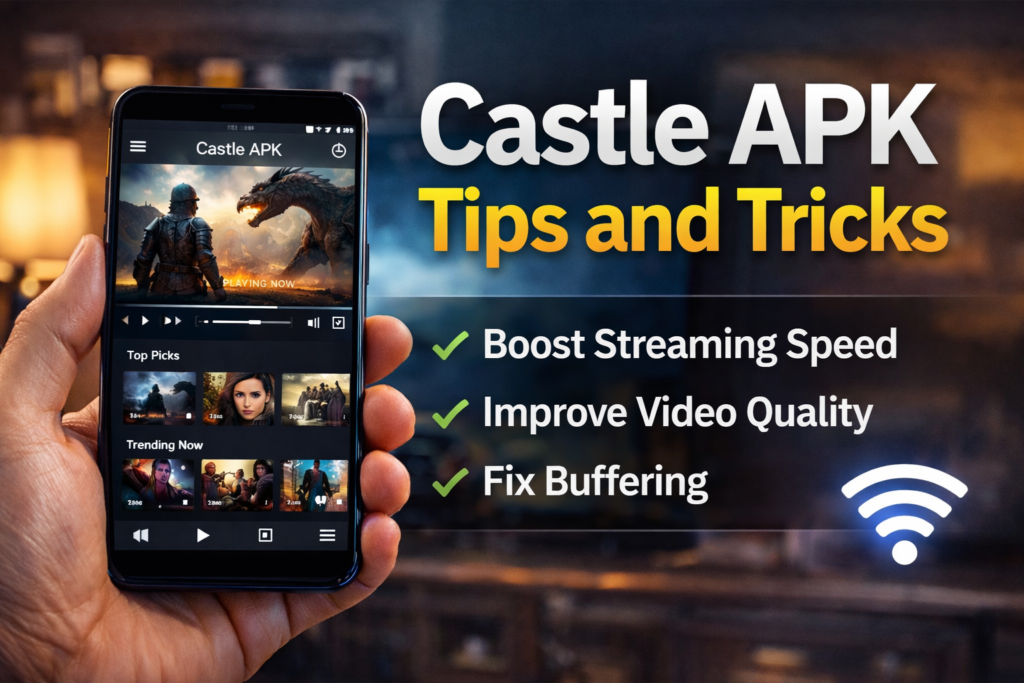 Castle APK streaming tips guide showing HD movie playback on Android smartphone