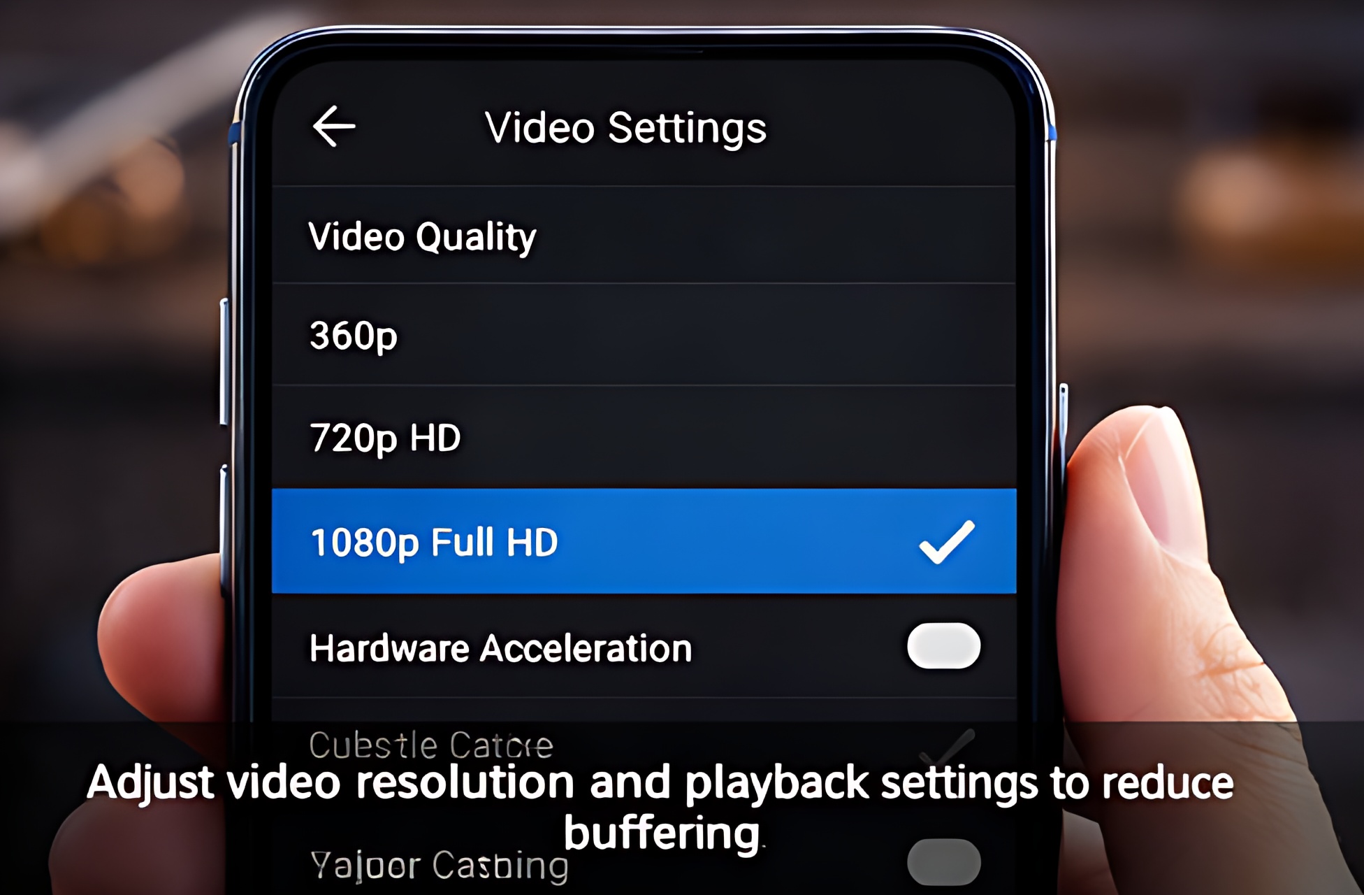 Castle APK video quality settings to improve streaming performance